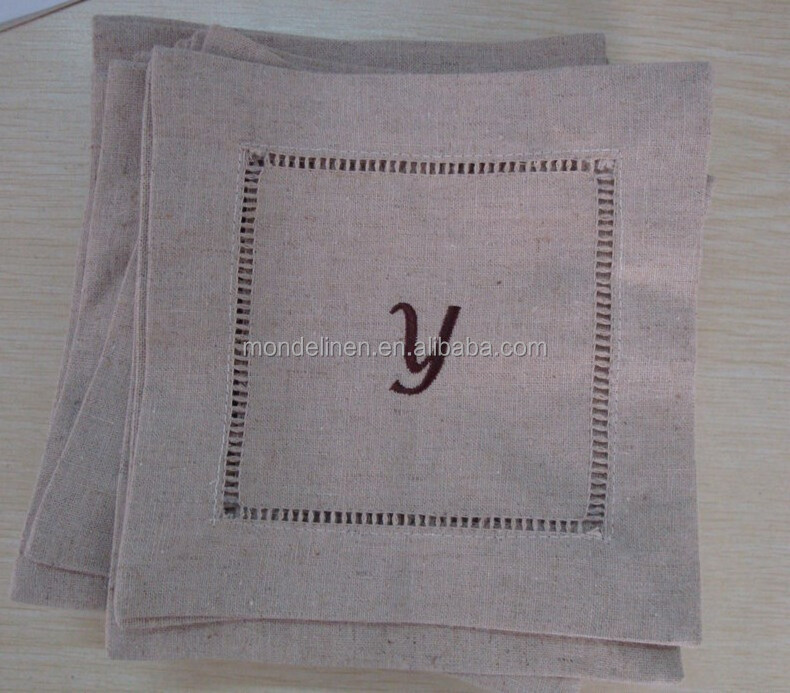 Hot sale luxury natural 100% linen cocktail napkins wholesale