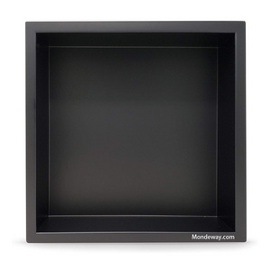 12" x 12" Stainless Steel Matte black Shower Niches In Wall Shell Installation for Bathroom