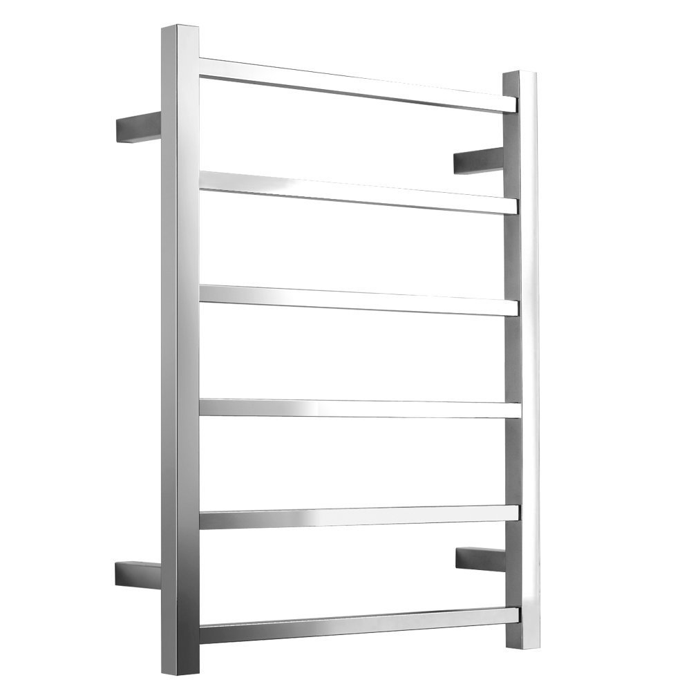 Towel Warmers Heated Towel Rail Square Bars Stainless Steel Towel Racks for Bathroom (Polish Chrome)