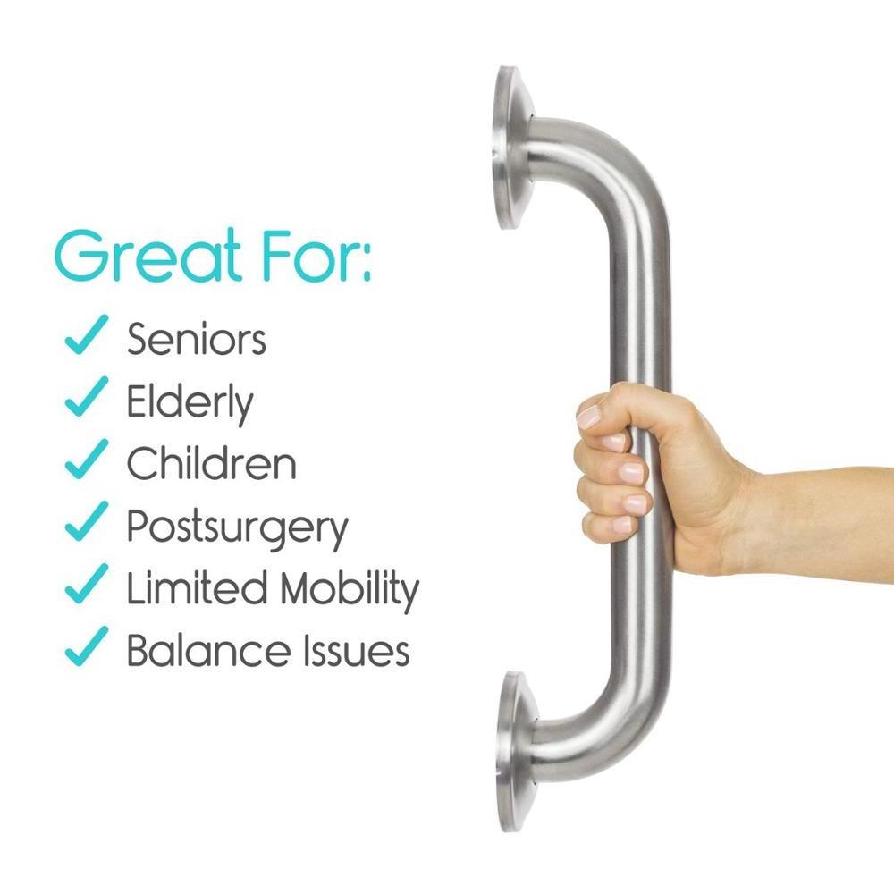 Metal Grab Bar Balance Handrail Shower Assist Bathroom Bathtub Mounted Safety shower handle