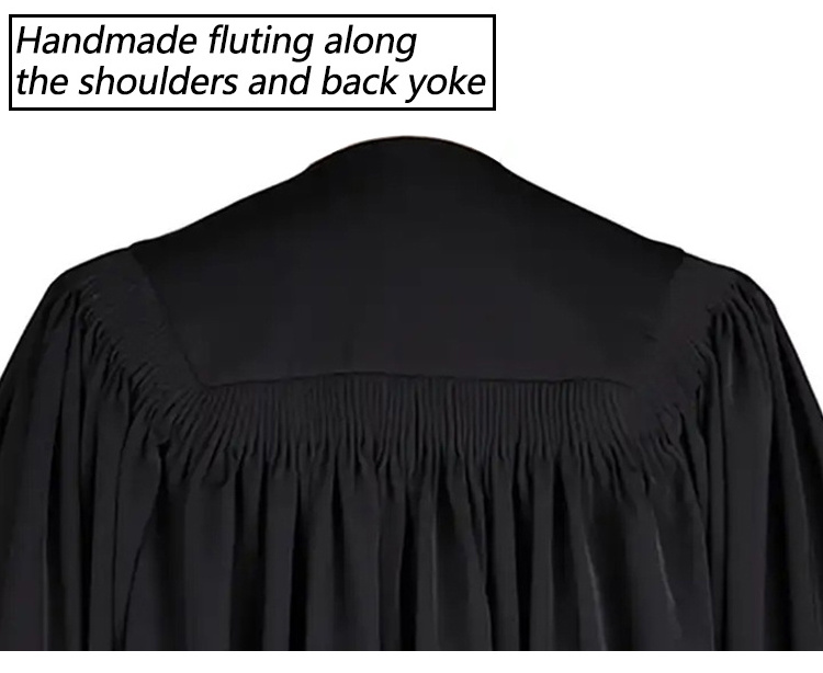 Wholesale Customized Black Piping Cleric Clergy Robes with Red Embroidered Cross