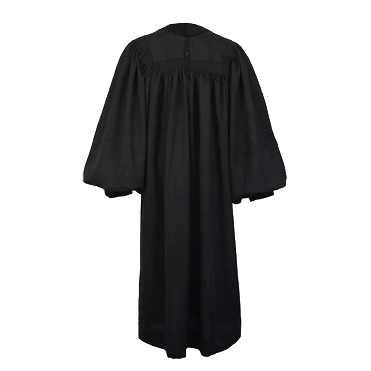 Factory Black Matte John Wesley Clergy Robes with Velvet Panels