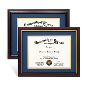 Hot Selling Cherry and Gold A4 Wood Graduation Certificate Diploma Frame For Wall Mount or TableTop Display