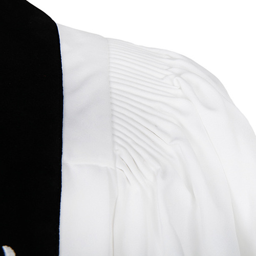 High Quality White Cross Clergy Robes Cassock Prayer Robes With Velvet Panels