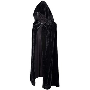 MONDON Factory OEM Customized Cosplay Hooded Cloak Long Velvet Cape Vampire Halloween Costume Witch Dress Cosplay Costumes