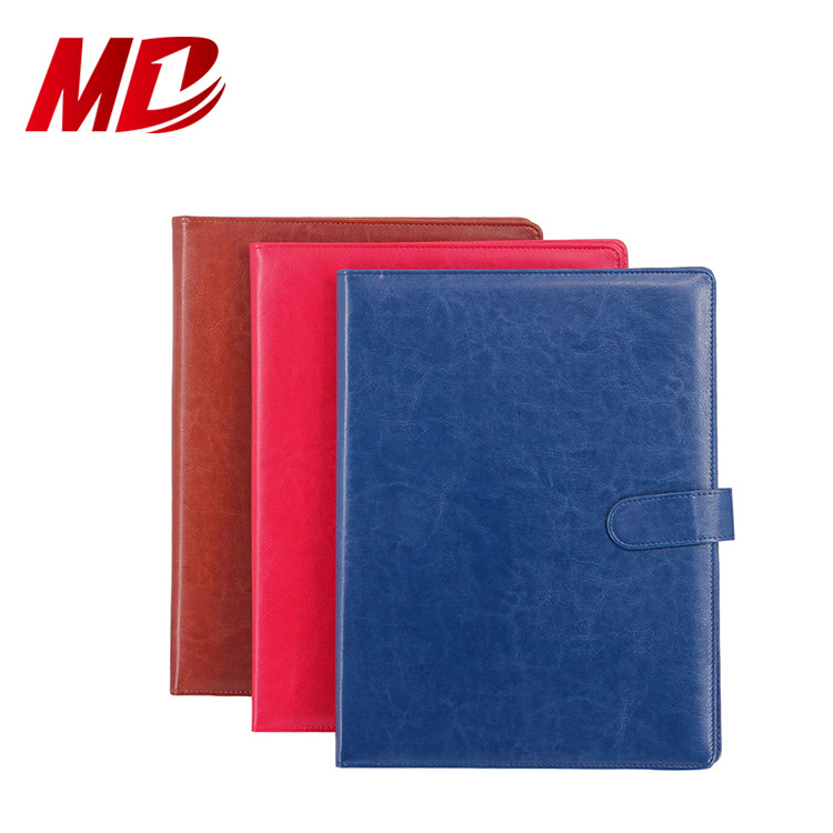 Luxury Leather Executive Portfolio Folder Padfolio Compendium File Folder Binder With A4 Letter Sized Writing Pad File Clip