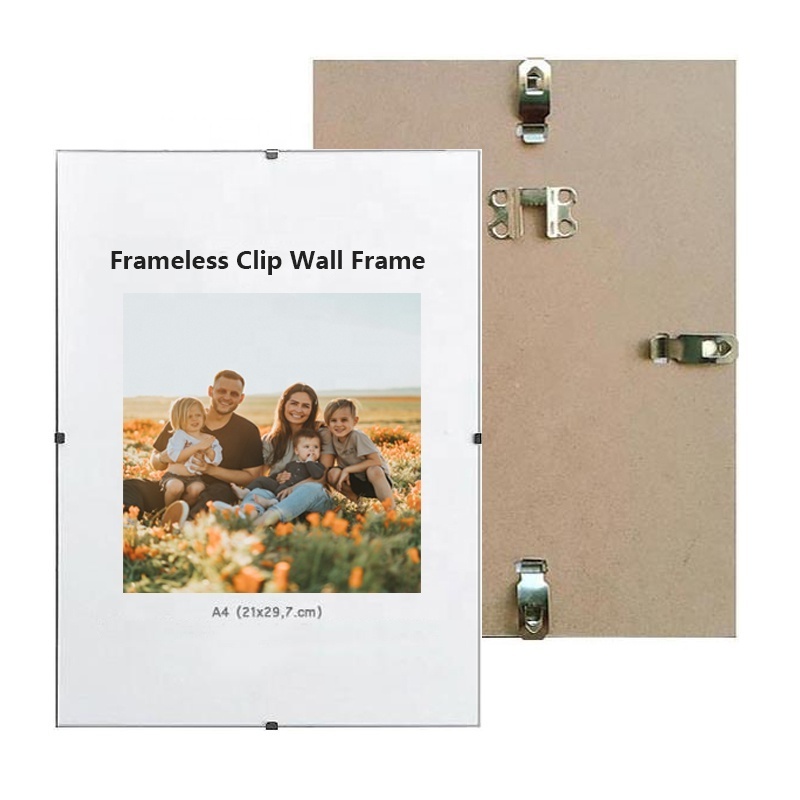 4x6 5x7 8x10 A4 A3 A2 A1 acrylic glass wall hanging frameless picture frame clear acrylic poster photo frames