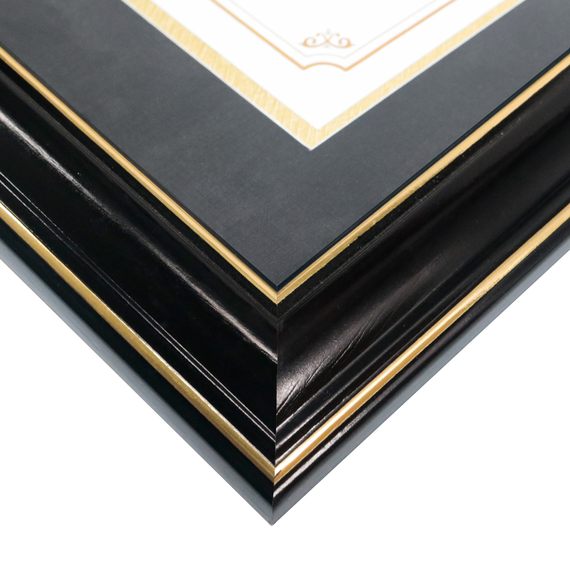 Wholesale Graduation Double Mounting Wood Certificate Frame University Diploma Frames with Double Gold Edge