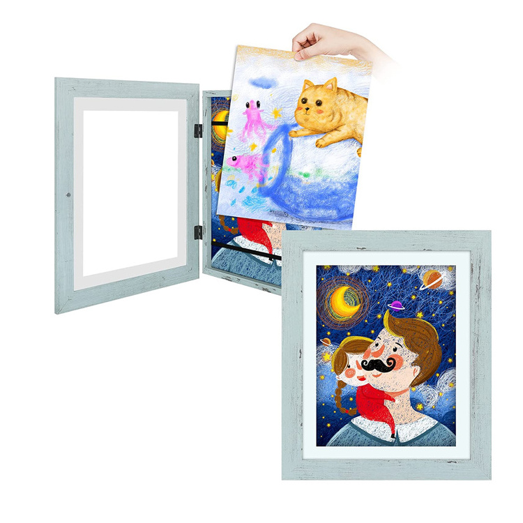 2023 New Design Children Art Projects Front Opening Changeable Picture Kids Art Display Frames Kids Artwork Picture Frame