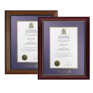 Eco-friendly Diploma Frame Wood University Certificate Frame Bachelor Master Degree Diploma Frame with Gold university seal