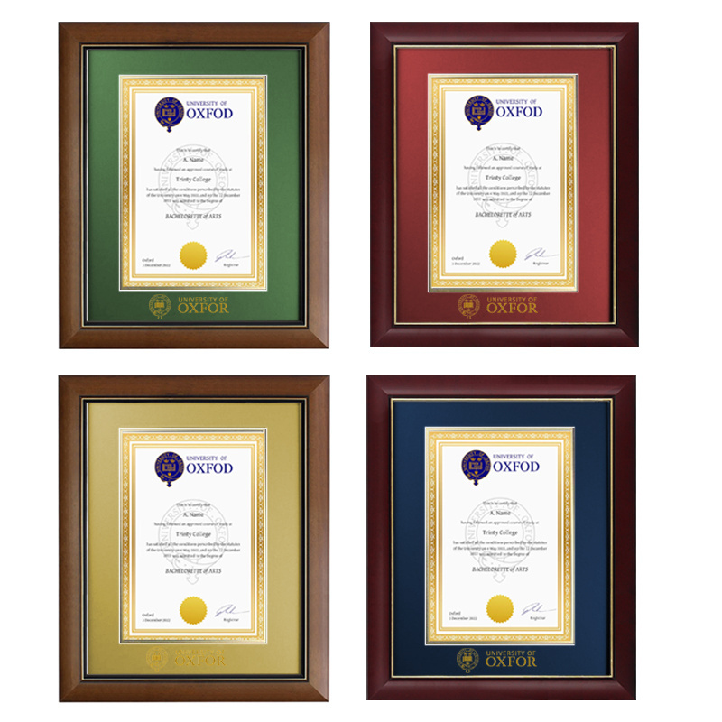 Eco-friendly Diploma Frame Wood University Certificate Frame Bachelor Master Degree Diploma Frame with Gold university seal