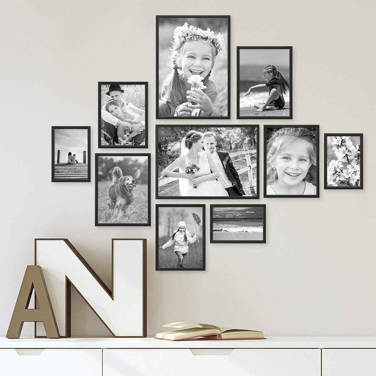 11x14 5x5 12x18 4x5 8x10 Bulk popular art picture frame black metal aluminum photo frame poster frame