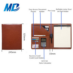 A4 Leather Conference Folder Portfolio, Leather File Folder