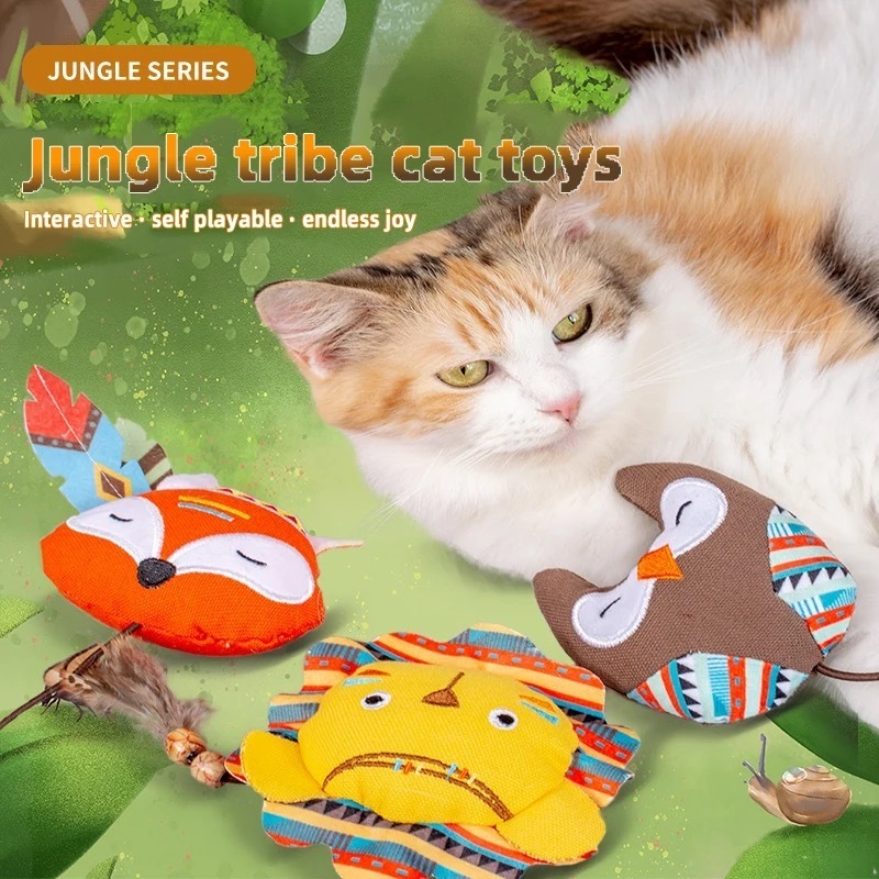 New best-selling pet products cat plush toy molar bite-resistant self-hi interactive cat toy