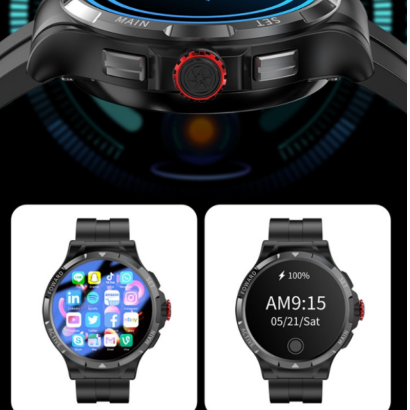 Custom Logo Trendy Adult touch screen smart watch with sim card supported 800mAh phone watch 4g smartwatches with hidden camera