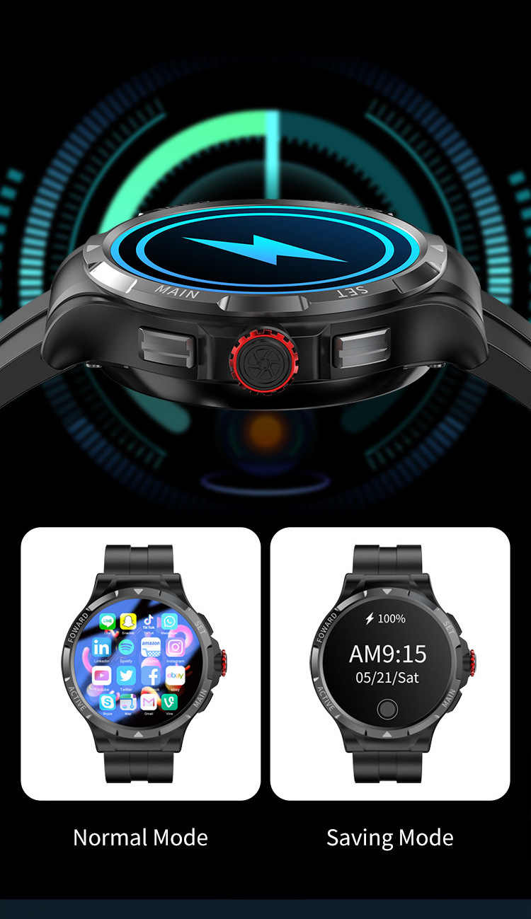 V10 smart watch 2023 4G 5G with sim card HD screen GPS Wifi Bluetooth blood oxygen heart rate pedometer