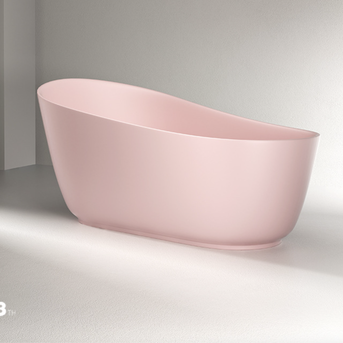 Hot Selling Artificial Stone Fiberglass Bathtub Acrylic Freestanding Pink Bathtub