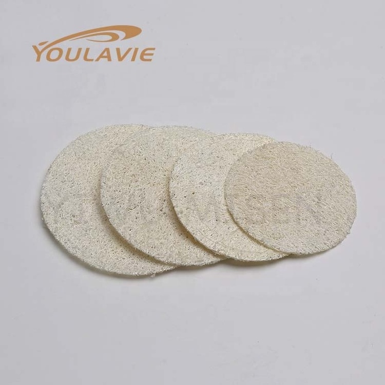 Eco-Friendly 100% Bath Pad Natural Round Shape Loofah Pad