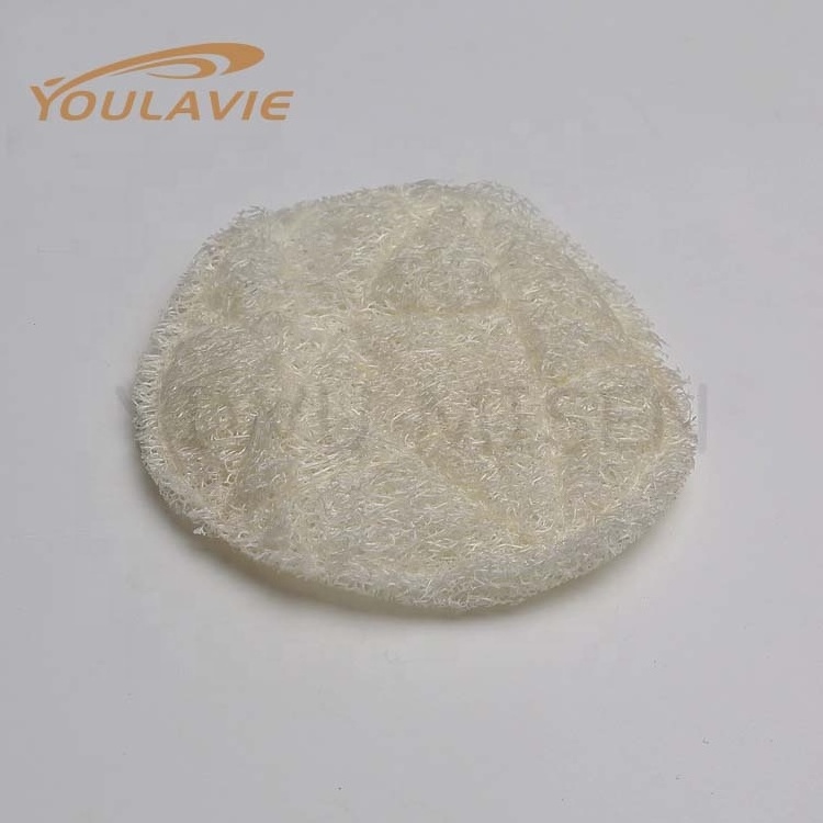 Eco-Friendly 100% Bath Pad Natural Round Shape Loofah Pad