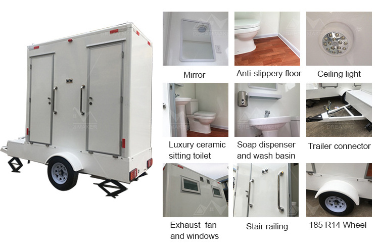 Low Price Outdoor Vip Toilet For Sale Portable Mobile Wc Portable Public Toilet Cabin  Mobile Portable Toilet Truck