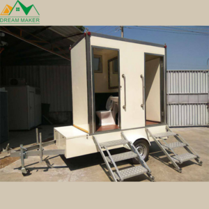 Hot modern outdoor movable mobile toilets in kenya outdoor 2 stall steel camping portable restroom trailers wc toilet box cabin