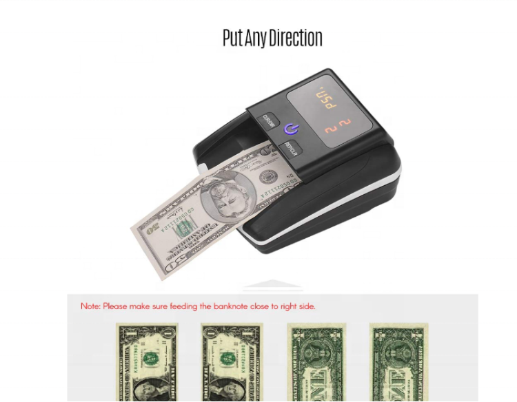 AL-130 Multi-currency Detector Portable Banknote Detector Money Detector With Calculator