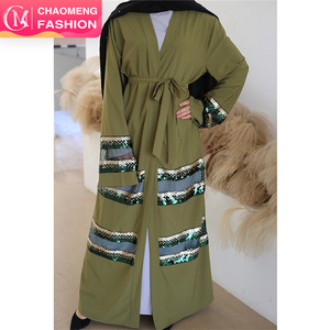 1811#Oman Qatar Dubai Abaya Kimono for Women Quality Muslim Dress Maxi Dresses Open Design