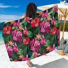 Wholesale Wide Color Selections 100% Rayon Custom Pareo Beach Sarong  Cover up Beach Dress Sarongs in Bulk Hawaiian Sarong