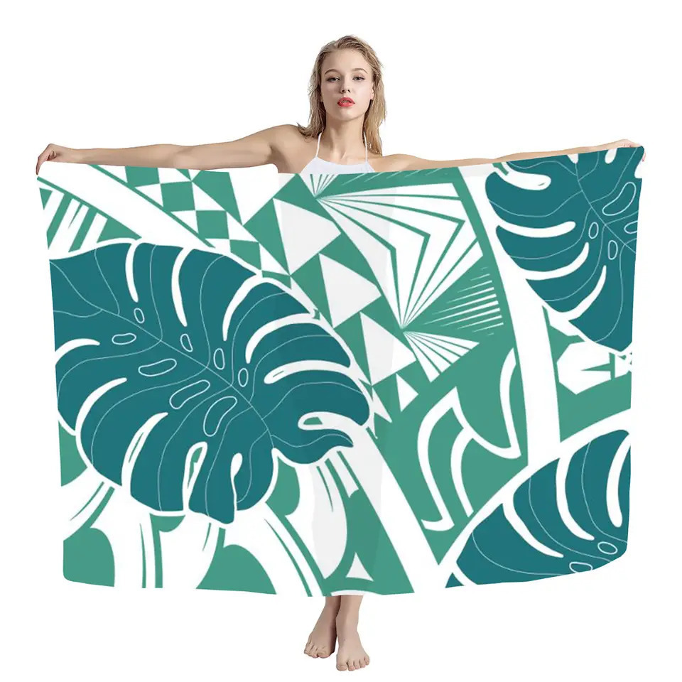 Wholesale Wide Color Selections 100% Rayon Custom Pareo Beach Sarong  Cover up Beach Dress Sarongs in Bulk Hawaiian Sarong