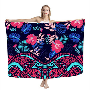 Wholesale Wide Color Selections 100% Rayon Custom Pareo Beach Sarong  Cover up Beach Dress Sarongs in Bulk Hawaiian Sarong