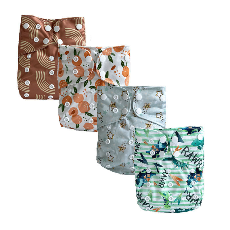 Wholesale  Reusable washable baby cloth diaper environmental Customized Recycle digital print PUL fabric nappies diaper