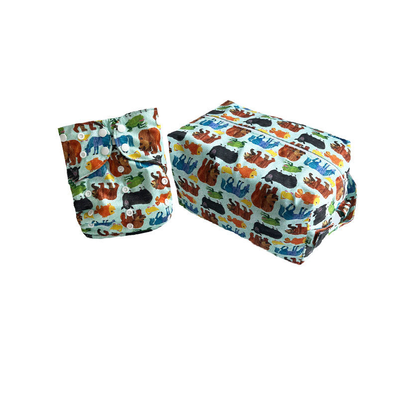 Wholesale  Reusable washable baby cloth diaper environmental Customized Recycle digital print PUL fabric nappies diaper