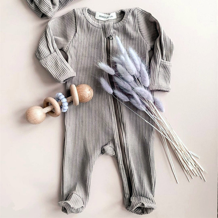 2024 Ribbed Baby Long Sleeve Bodysuit Knitted Jumpsuit Knitting Cotton One piece Outfit Toddler Baby Boys Girl Romper