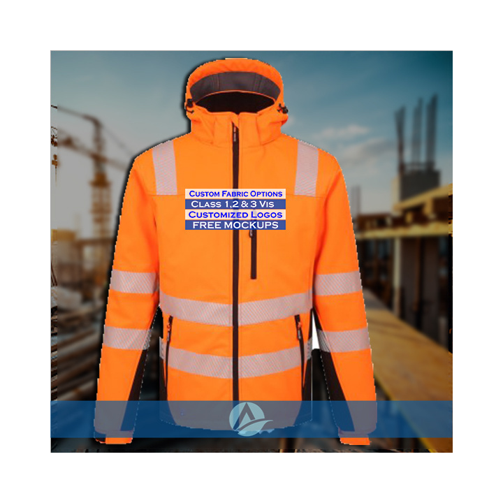 International Waterproof Lightweight HiVis jacket Soft Shell Reflective hi vis workwear Construction Safety Jacket