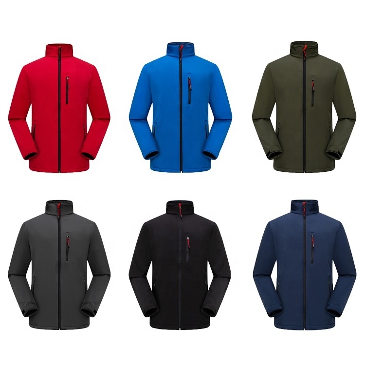 2024 High Quality Wholesale Zip Winter Jackets Custom Men Outdoor Soft Shell Jackets Fleece Jacket Without Hood