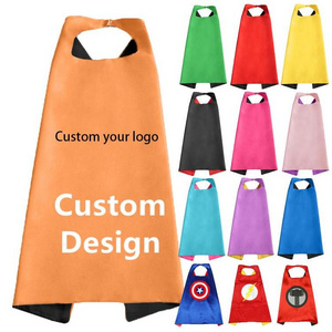 print polyester brown black pink superhero children party wholesale cheap custom classic bulk capes