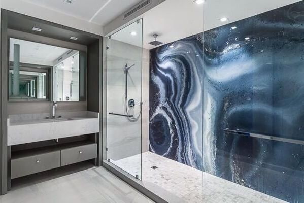 Bathroom Wall Design Crystal Geode Agate Onyx Art Glass