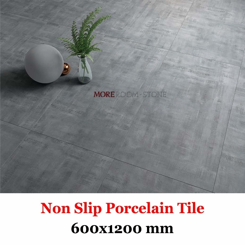 600x1200 Bathroom big tiles walls and floors heat resistant Grey Slate Stone Anti Slip Porcelain Concrete Floor Tiles