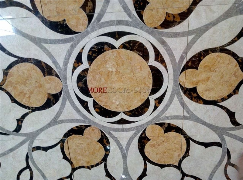 Foyer Round Waterjet Marble Porcelain Tile Floor Medallions