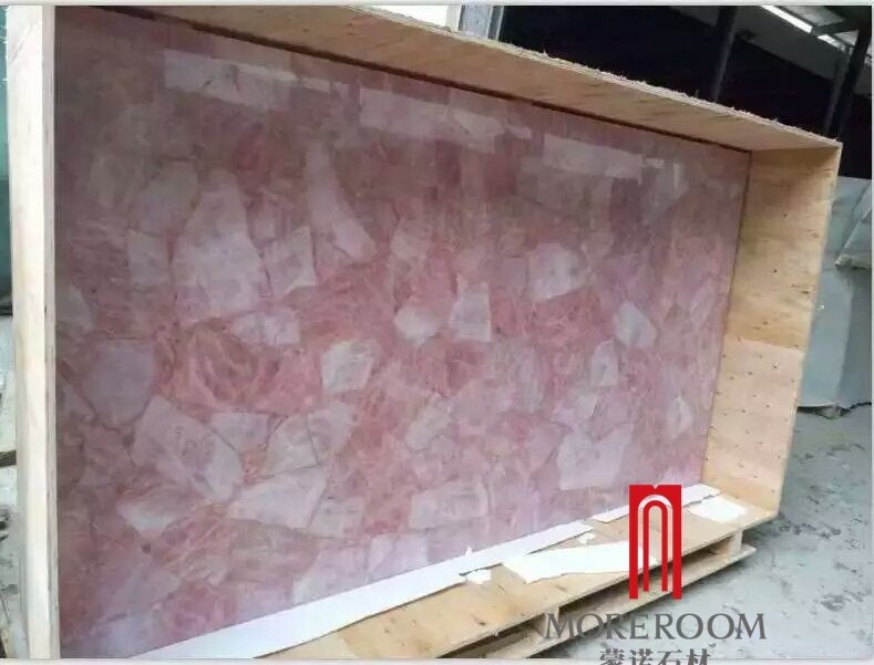 Semi Precious Stone Rose Quartz Slab