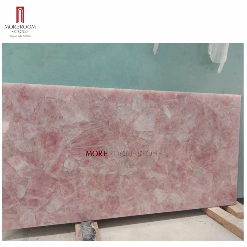 Semi Precious Stone Rose Quartz Slab