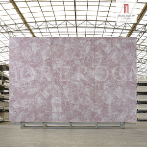 Luxury Gemstone 6mm Rosa Pink Stone Sintered Stone Slabs For Wallboard