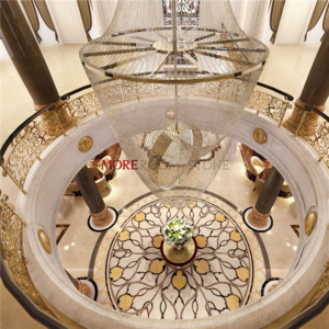 Foyer Round Waterjet Marble Porcelain Tile Floor Medallions