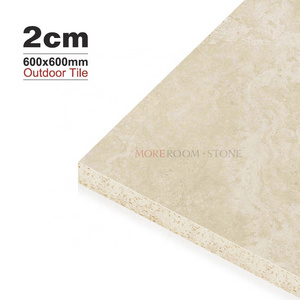 Anti Slip 20mm Beige Concrete Rustic Porcelain Outdoor Floor Tile for Balcony