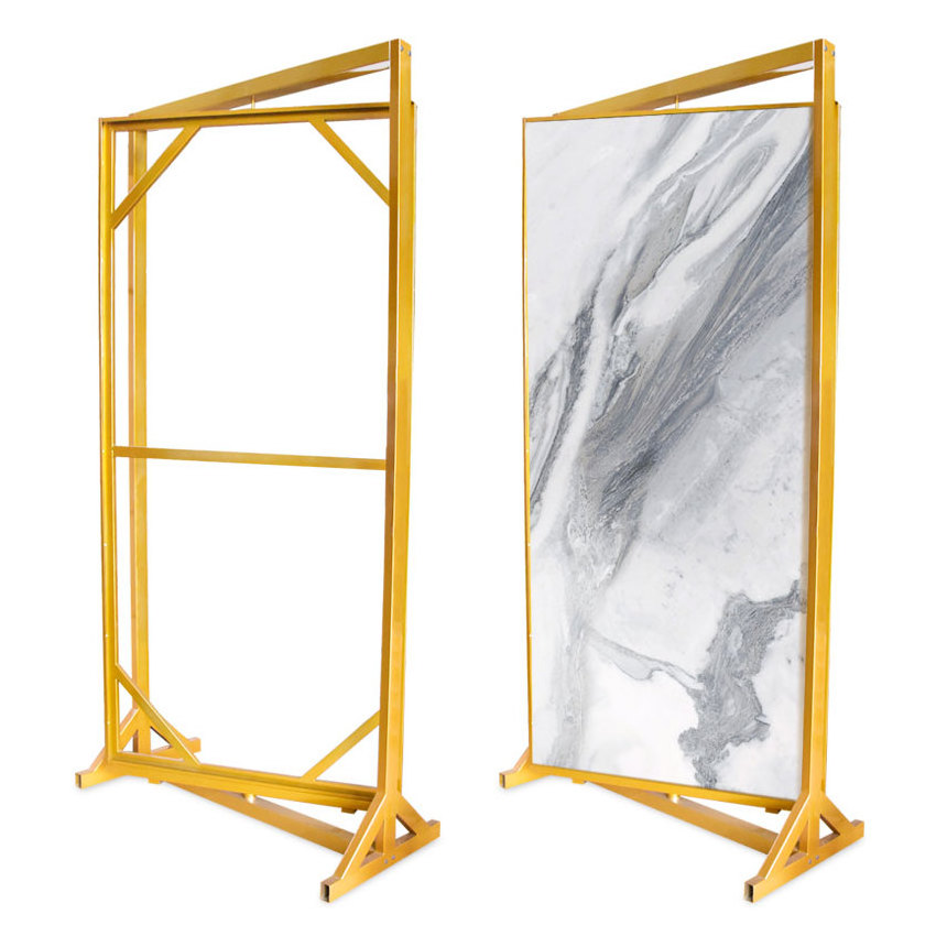 Marble Sample Stand Slab Sintered Stone Displays Sliding Porcelain Tile Display Rack