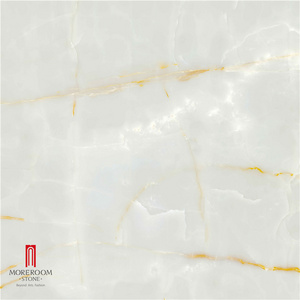 white glossy onyx look glazed porcelain tiles