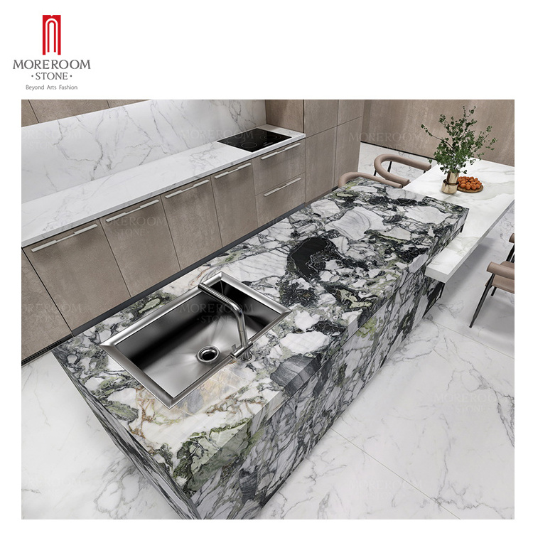 Modern 1000*3000mm 15mm 20mm white beauty marble prefab kitchen porcelain countertop