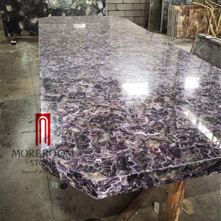 Amethyst Countertop Slab Purple Onyx Backlit Onyx Marble Glass Laminated Panel