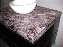 Gemstone Slabs Wholesale Polished Backlit Amethyst countertop