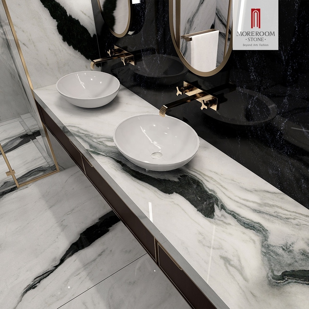 Panda White Marble Large Format Big Size Porcelain Wall/Floor/Countertop Tiles Sintered Stone Slab